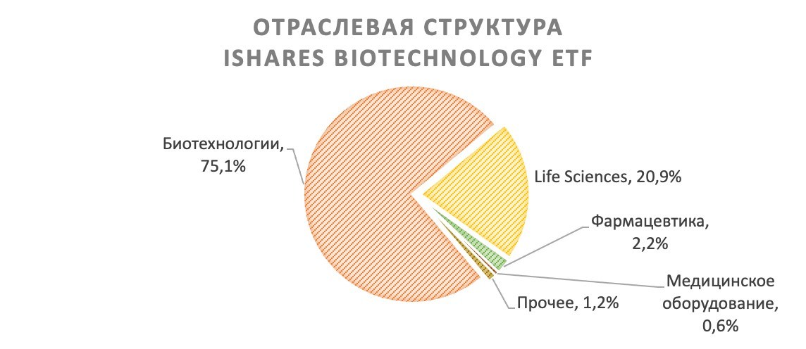Отраслевая структура iShares Biotechnology ETF