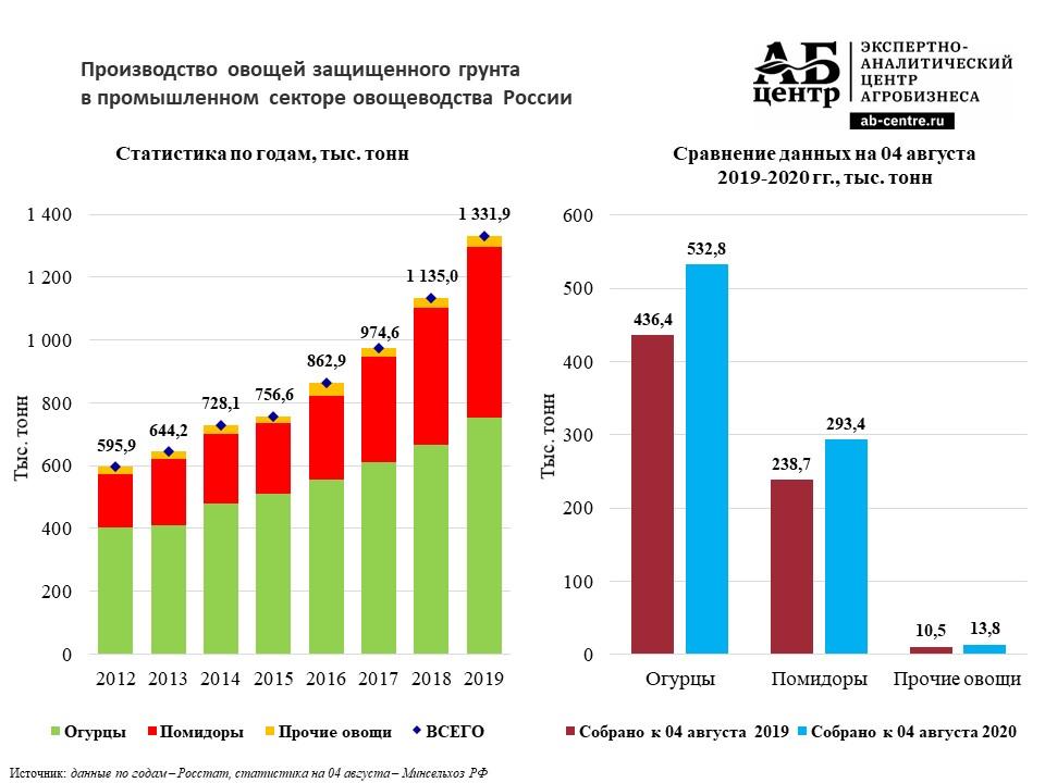 Производства овощей в России с защищенного грунта